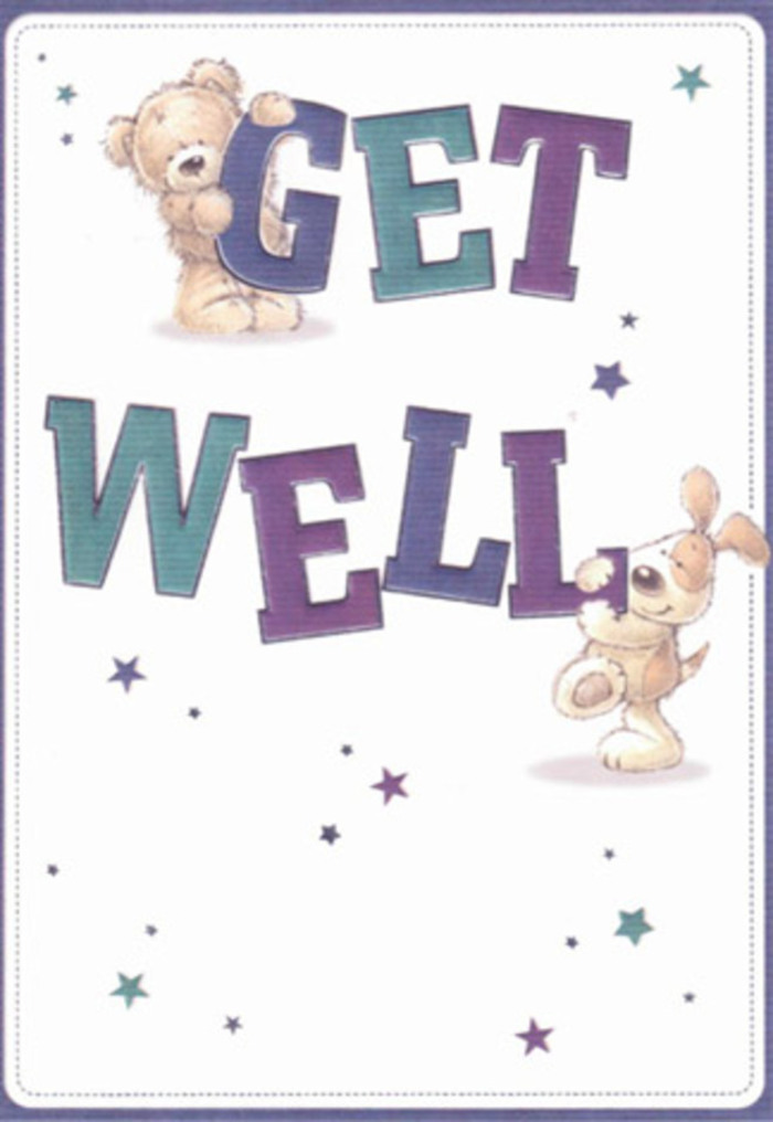 This card celebrates gentle encouragement, captured through the approachable illustrations of a bear and puppy surrounded by dancing stars-much like the convivial gatherings seen near St John's Wood High Street. The vivid typography-a cascade of bold letters shaded in aquamarine, indigo, and lavender-anchors the design in cheer while spreading genuine well-wishes across the page. Starlight in tones of blue, purple, and teal twinkles all around, echoing the lively optimism felt on a bright day in Regent's Park. The bear's plush coat and the puppy's soft, floppy ears evoke a sense of soothing touch, inviting the viewer to imagine their comforting presence, just as a beautifully arranged bouquet can bring solace. Pairing this card with fresh blooms from a local St John's Wood florist becomes a dual offering of support and gentle positivity, lifting spirits for neighbours of all ages and backgrounds. The overall atmosphere is bright, airy, and reassuring, perfect for sharing care across one of London's greenest districts.